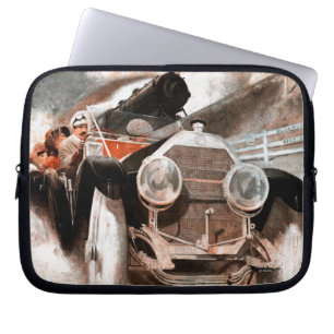 Car vs Train by William Harnden Foster Laptop Sleeve