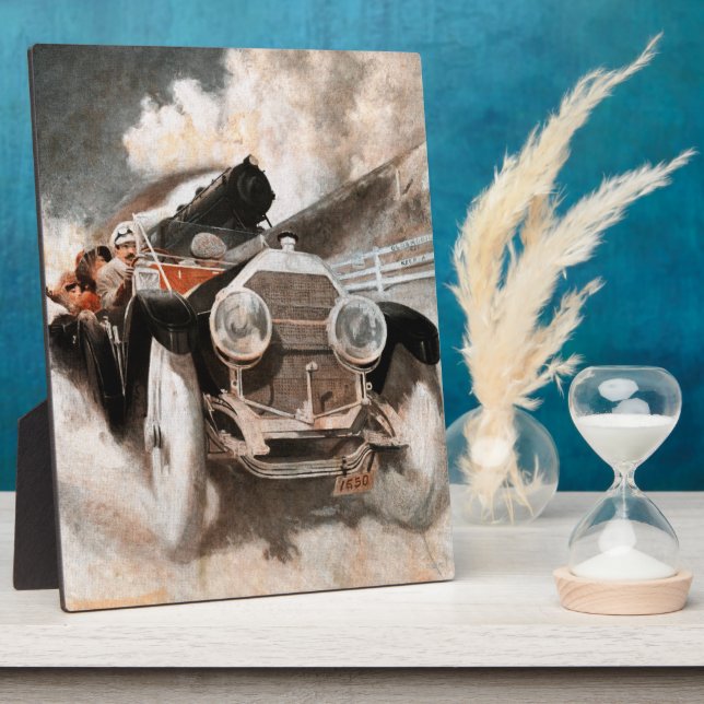 Car vs Train by William Harnden Foster Plaque (Side)