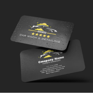 Car Wach & Auto detailing rofessional Water black Business Card