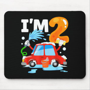 Car Wash 2 Two Year Old Kids 2nd Birthday Party Mouse Pad