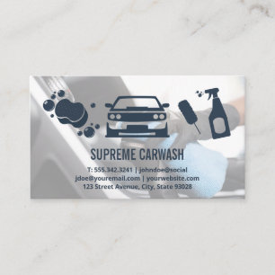 Car Wash and Detailing   Interior Cleans Business Card