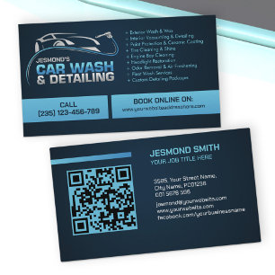 Car Wash and Detailing Professional Sleek Business Card