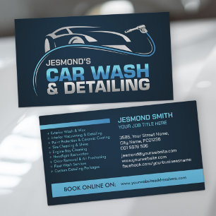 Car Wash and Detailing Professional Sleek Business Card