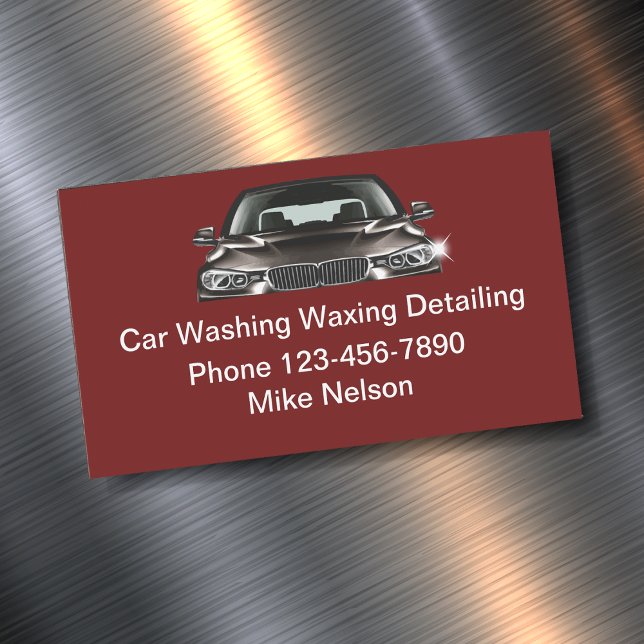 Car Wash Auto Detailing Magnetic Business Card (Creator Uploaded)