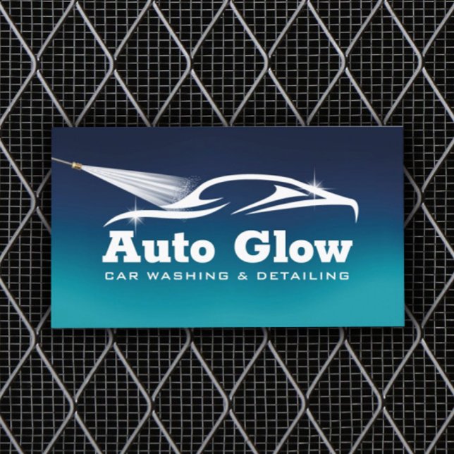 Car Wash Auto Detailing Mobile Automotive Cleaning Business Card (Creator Uploaded)