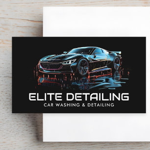 Car Wash & Auto Detailing QR Code Business Card