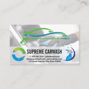 Car Wash Auto Logo   Cleaning Tool Business Card