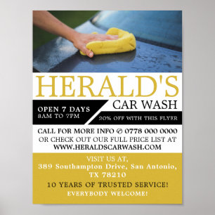 Car Wash, Auto Wash, Cleaning Service Advertising Poster