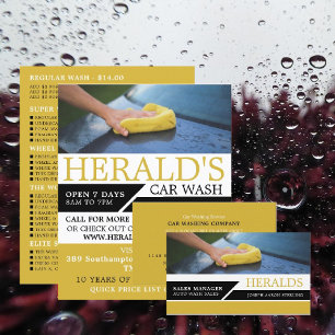 Car Wash, Auto Wash, Cleaning Service Business Card