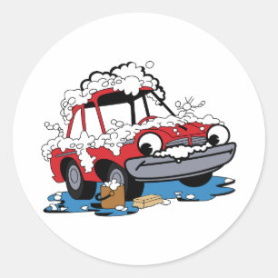 Car Wash Classic Round Sticker