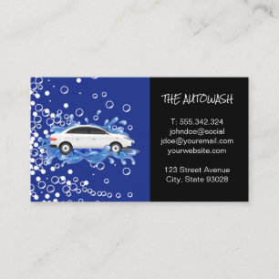 Car Wash   Cleaning Service   Car in Water Business Card