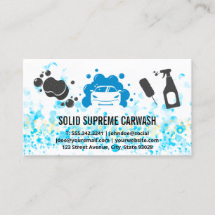 Car Wash   Cleaning Tools   Soap Bubbles Business Card