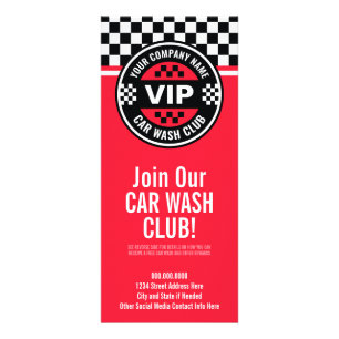 Car Wash Club - Racing Checkered Flag Rewards Rack Card