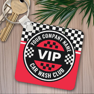 Car Wash Club - Racing Chequered Flag Rewards Key Ring