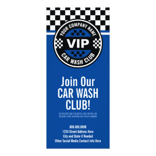 Car Wash Club - Racing Chequered Flag Rewards Rack Card