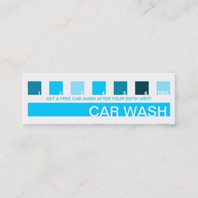 CAR WASH customer appreciation (mod squares) Loyalty Card (Front)