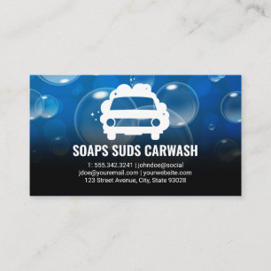 Car Wash Detailing   Auto Detailing   Soap Bubbles Business Card
