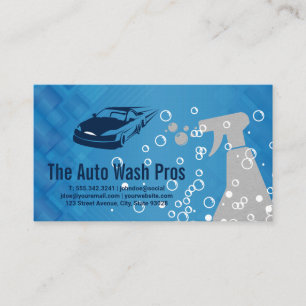 Car Wash Detailing Bubbles Cleaning Business Card