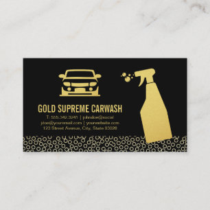 Car Wash Detailing   Cleaning   Gold Circles Business Card