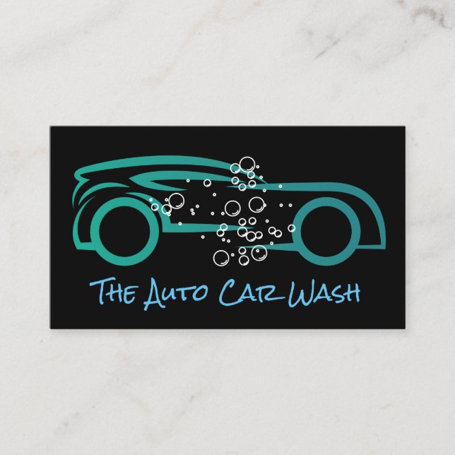 Car Wash Detailing | Cleaning Service Auto Business Card (Front)