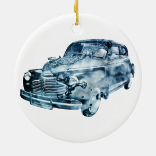 car wash double exposure ceramic tree decoration