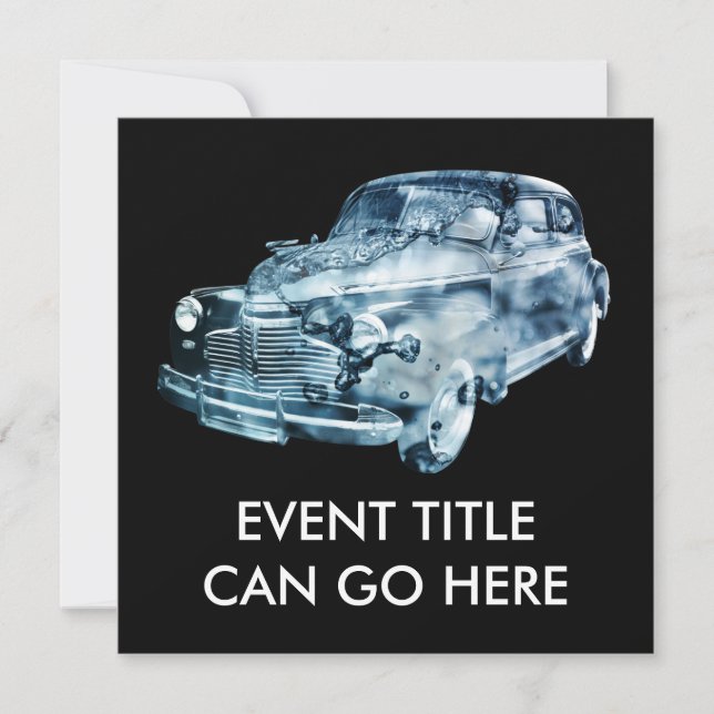 car wash double exposure invitation (Front)