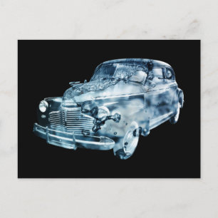 car wash double exposure postcard