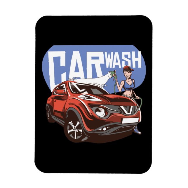 Car Wash Girl Magnet (Vertical)