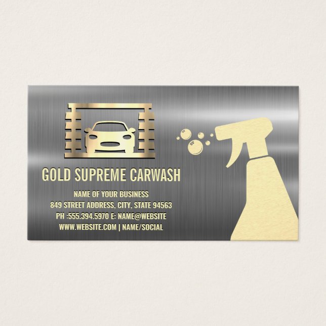 Car Wash Icon  | Gold Metallic (Front)