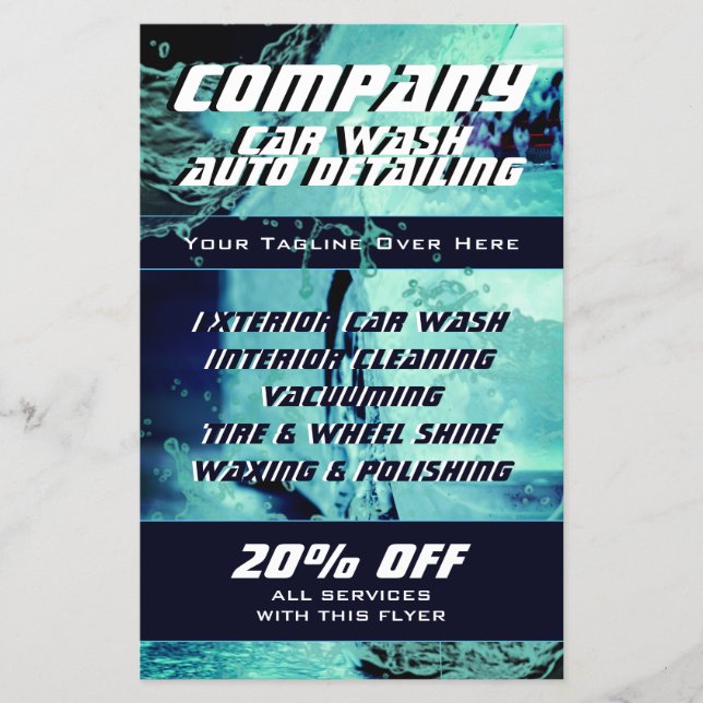 Car wash inspired  business card (Front)