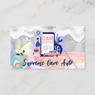 Car Wash Logo   Soap Suds   Auto Services Business Card