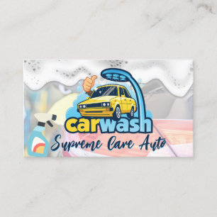 Car Wash Logo Soap Suds Business Card