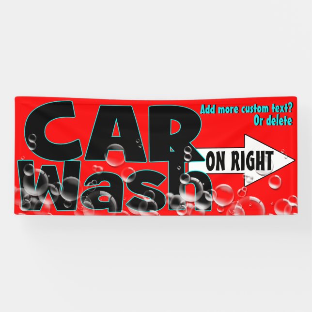 Car Wash Long w/arrow customisable advertising Banner (Horizontal)