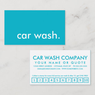 car wash. loyalty punch card