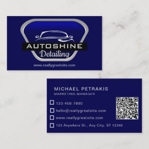 Car Wash Mobile Auto Detailing Automotive Cleaning Business Card