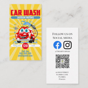 Car Wash motor sales valet service Business Card