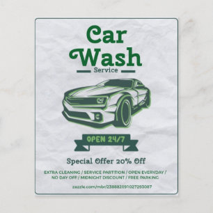 Car wash offer 24/7 flyer