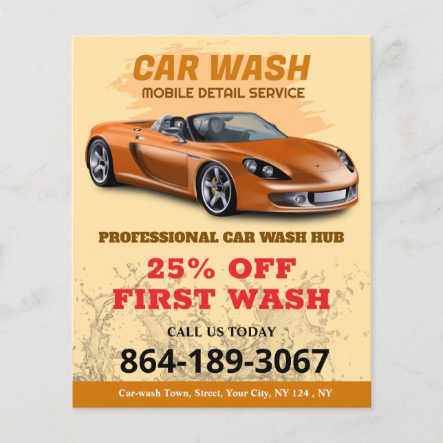 Car Wash Services Custom Flyer (Front)