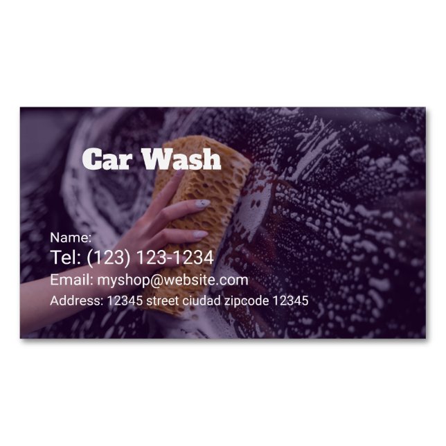 car wash services editable   business card (Front)