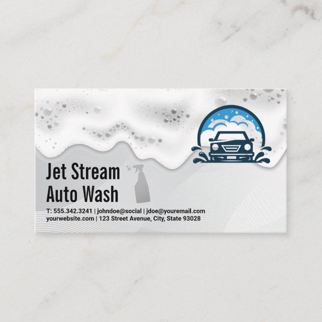 Car Wash Services | Soap Suds Business Card (Front)