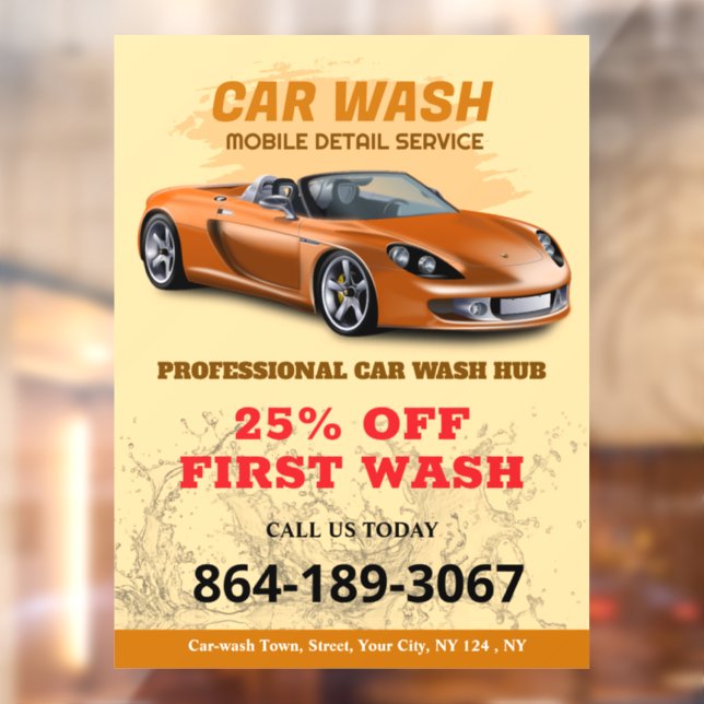 Car Wash Services Window Cling (Sheet 2)
