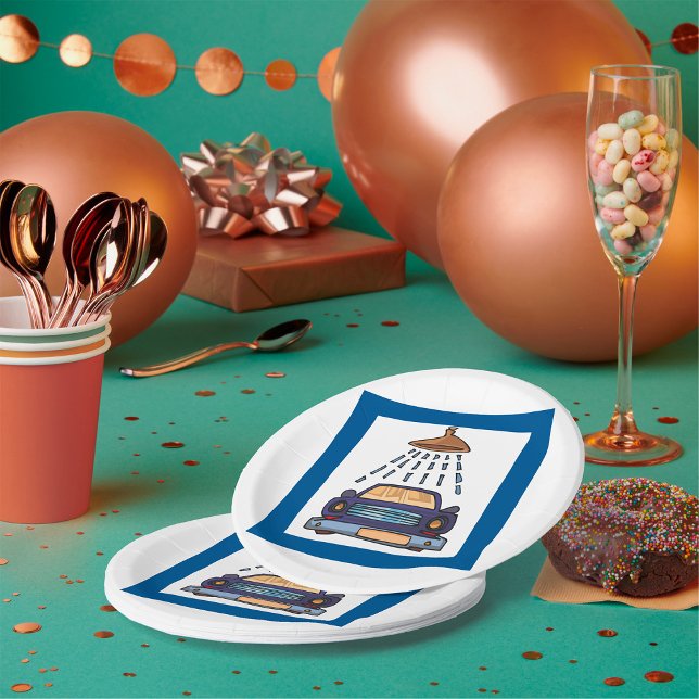 Car Wash Sign Paper Plate (Creator Uploaded)