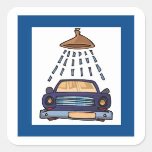 Car Wash Sign Square Sticker