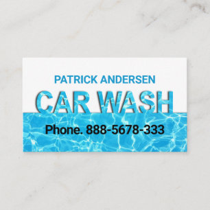 Car Wash Signage On Water Surface Business Card