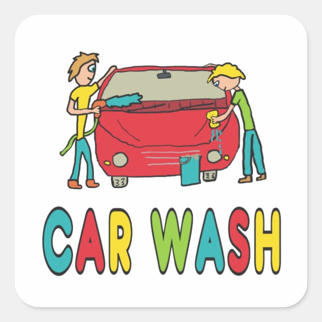 Car Wash Square Sticker (Front)