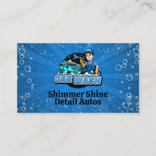 Car Wash Worker Cleaning   Auto Detailing Business Card