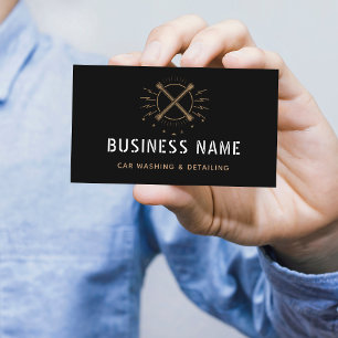 Car Washing & Detailing Mobile Repair Minimalistic Business Card