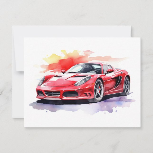 Car watercolor card (Front)