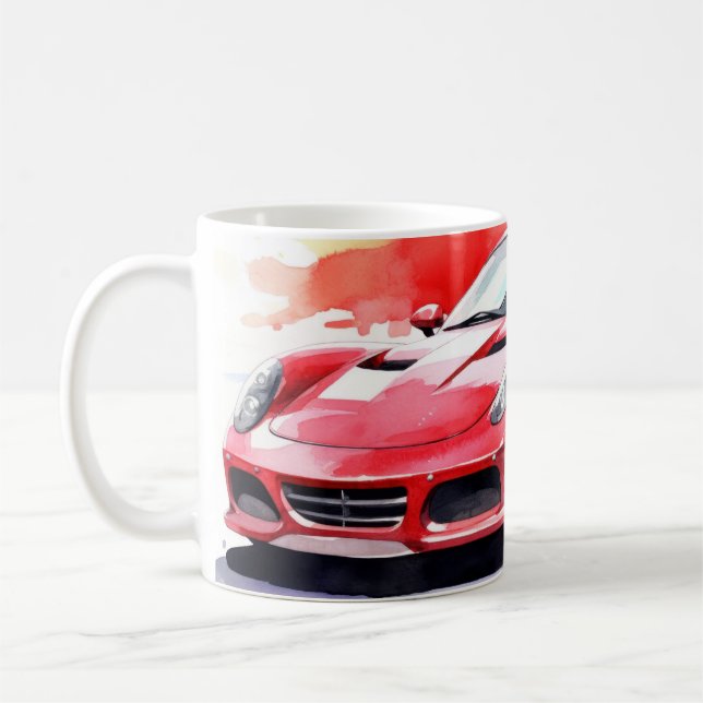 Car watercolor coffee mug (Left)