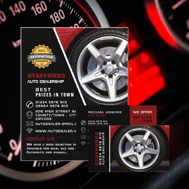 Car Wheel Design, Auto Dealer Business Card (Creator Uploaded)